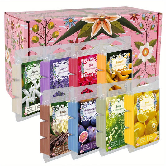 Box of 8 mixed Highly Scented Hand-Poured Wax Melts