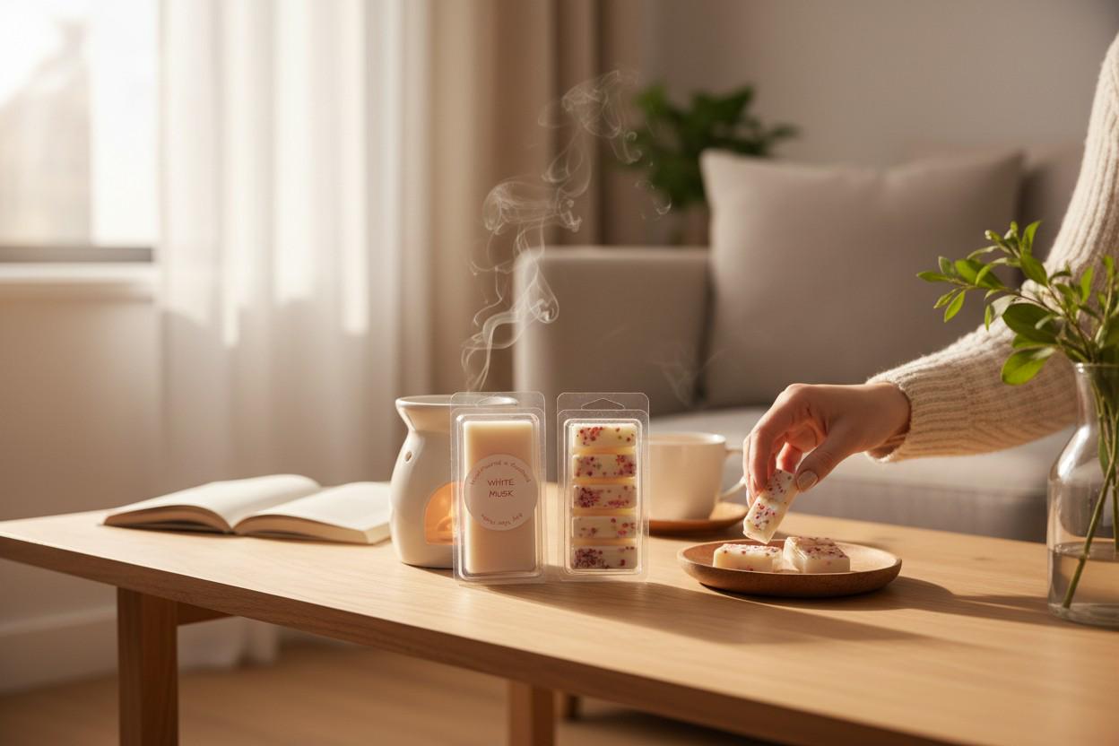 White Musk Highly scented Wax Melts (Paraben Free) 5 bar clamshel long lasting