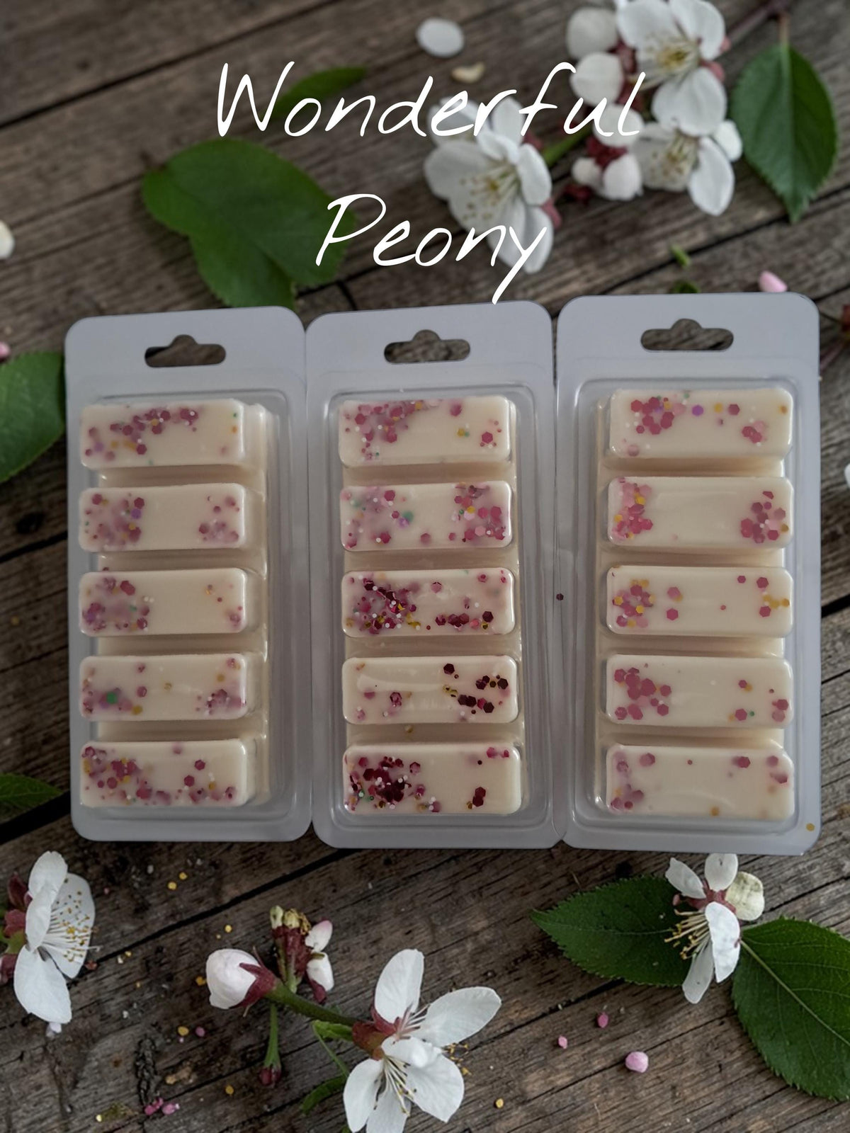 Hand-Poured Peony Scented Soy Wax Melts, Long Lasting Fragrance